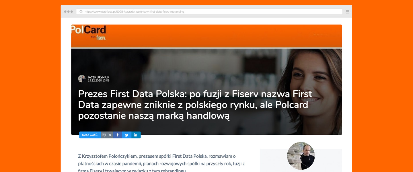 First Data Polska i Fiserv łączą się | Polcard