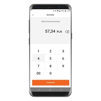 Wprowadź kwotę transakcji na swoim telefonie lub tablecie
